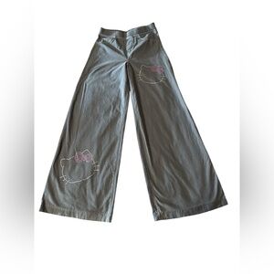 Hello Kitty Gray Kids Wide-Leg Pants Size 13-14